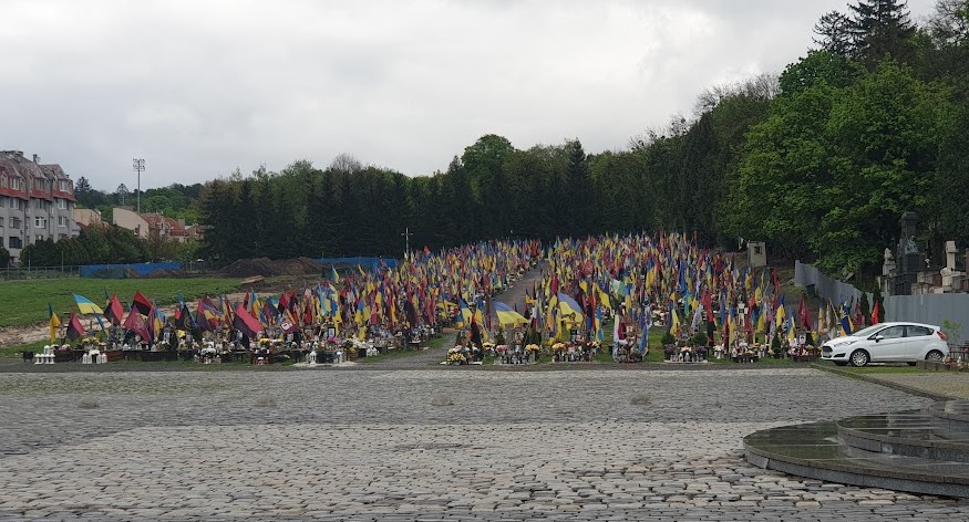 Ukraine, flags, fallen soldiers